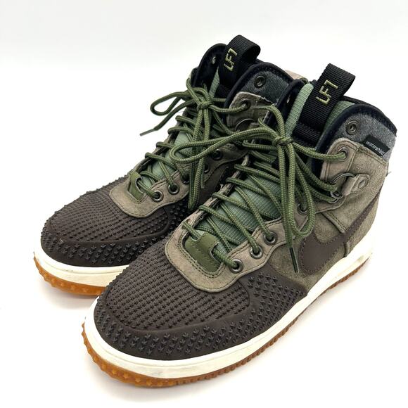 Nike Lunar Force 1 Duckboot Shoes Mens 8 Gray Green Sneakers 805899-200 - Picture 1 of 9